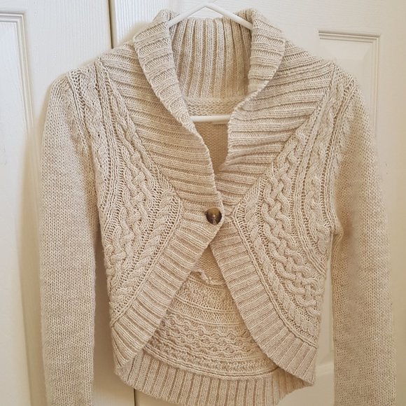 Aeropostale Wool-Blend Cropped Cardigan - Picture 1 of 3